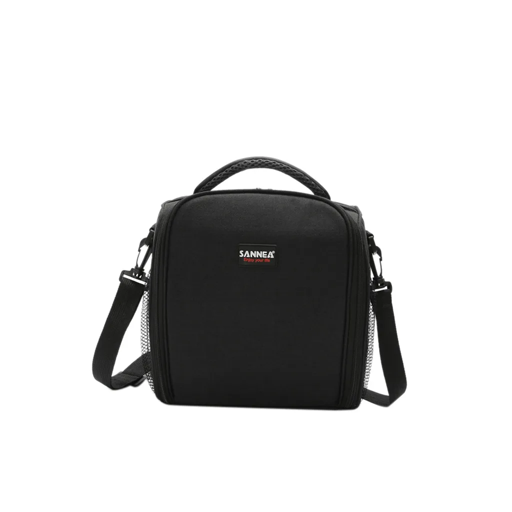 Cooler Insulated Lunch Bag Outdoor Camping Picnic Tote Food Storage Box 8L H0904 - Цвет: Black