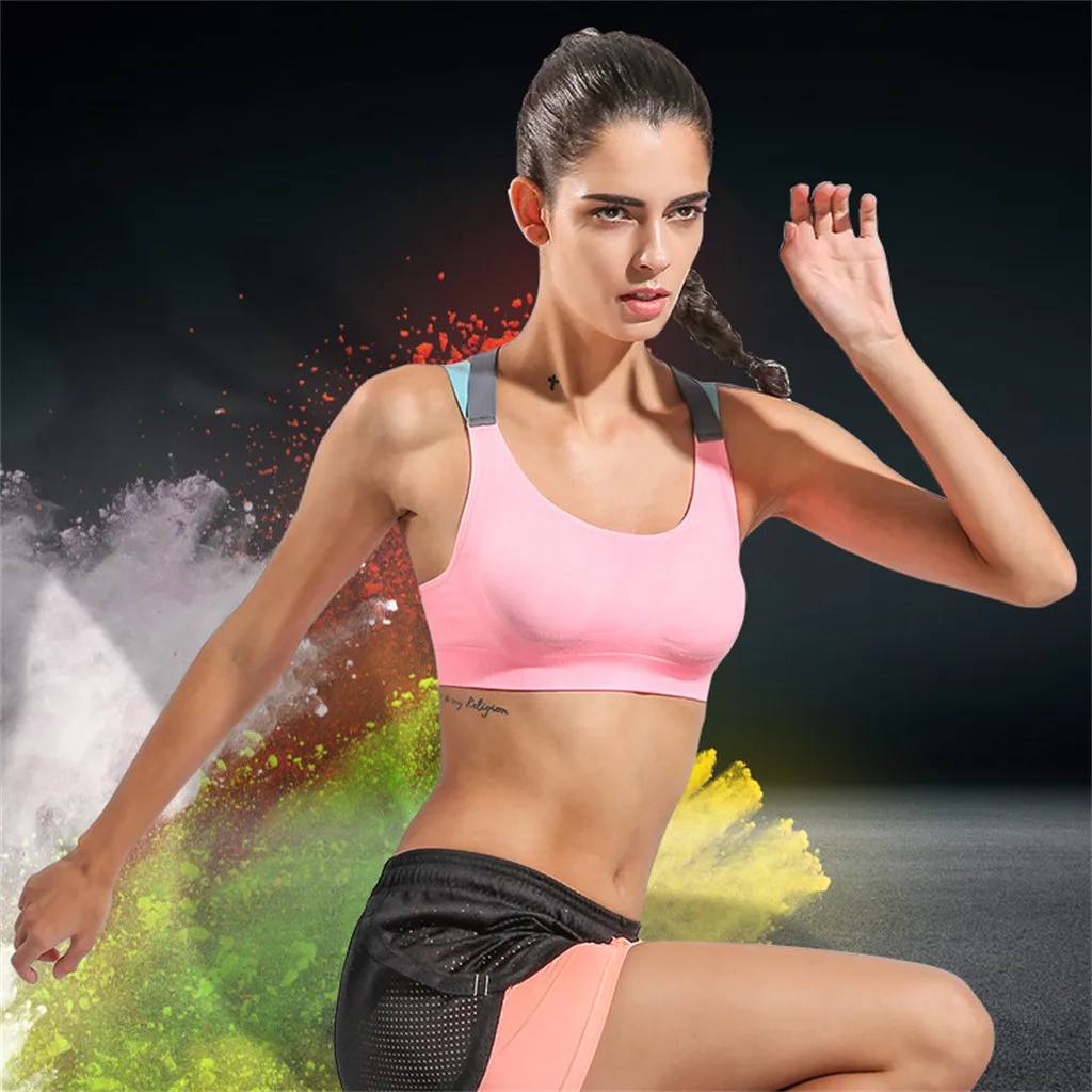 

Shoulder strap yoga fitness without steel ring sports bra Quick-drying running bra shockproof girl 2019 women's yoga #40