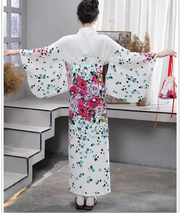 Японский национальный стиль кимоно юката с Obi Новинка для женщин Вишневое цветное кимоно халат вечернее платье дамы косплей