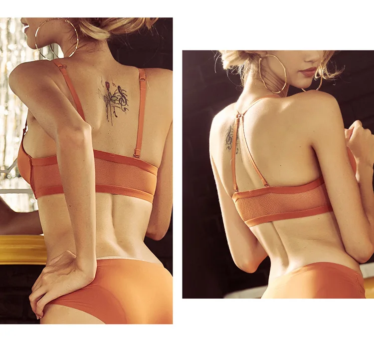 CINOON New Fashion Wireless Front Closure Bras For Women Sexy Lingerie Comfort Push Up Bra Adjusted Seamless Backless Bralette (6)