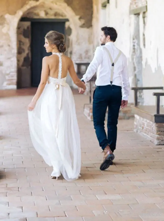 Vestido-De-Noiva-Simple-Beach-Wedding-Dresses-2018-High-Neck-Lace-Backless-Long-Tulle-Bride-Dress