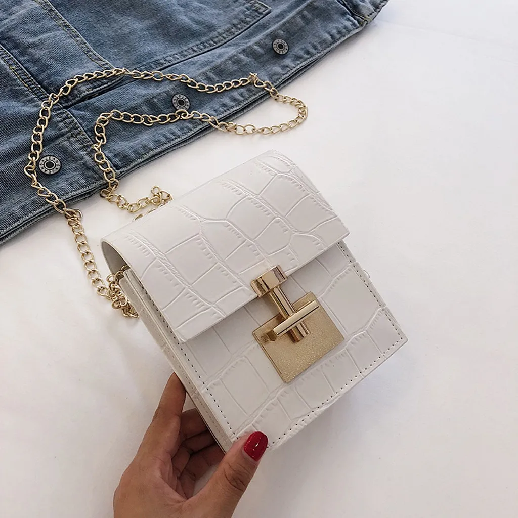 Женские сумки модные bolsa feminina Женская однотонная кожаная сумка на плечо с замком сумка-мессенджер женские сумки