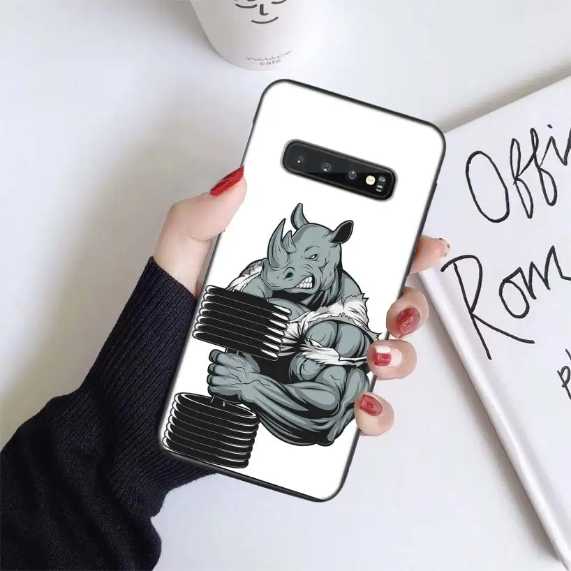 Бодибилдинг Тренажерный Зал Фитнес чехол для samsung Galaxy S10+ Plus Lite Note 10 9 8 S9 S8 J4 J6+ Plus S7 S6 черный чехол для телефона - Цвет: BS080-5