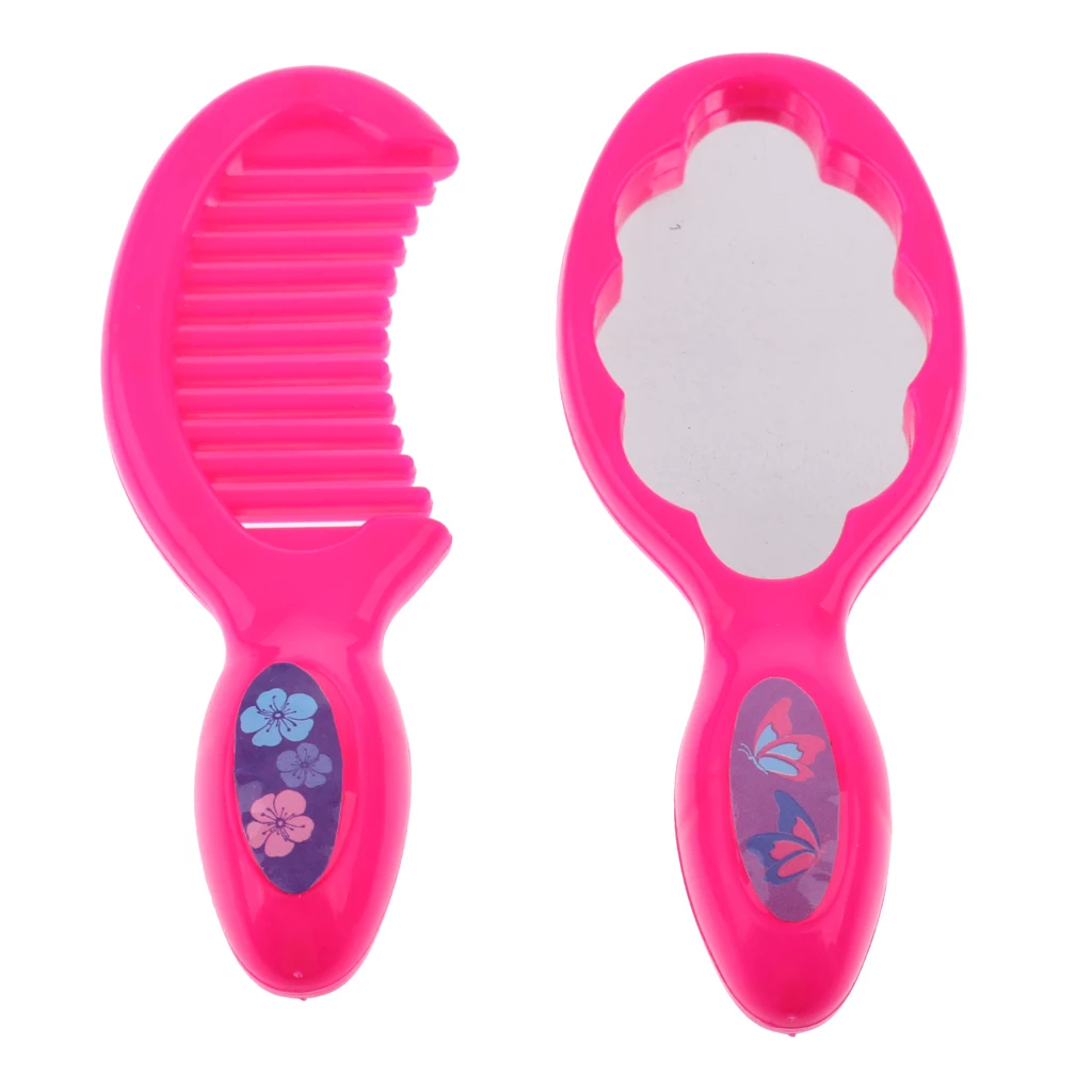 Dolls Bedroom Accessories Makeup Playset (2pcs) Comb Mirror for  Doll Random Color