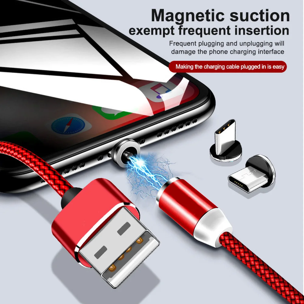 Магнитный USB кабель для зарядки телефона универсальный магнитный шнур iPhone Samsung S9