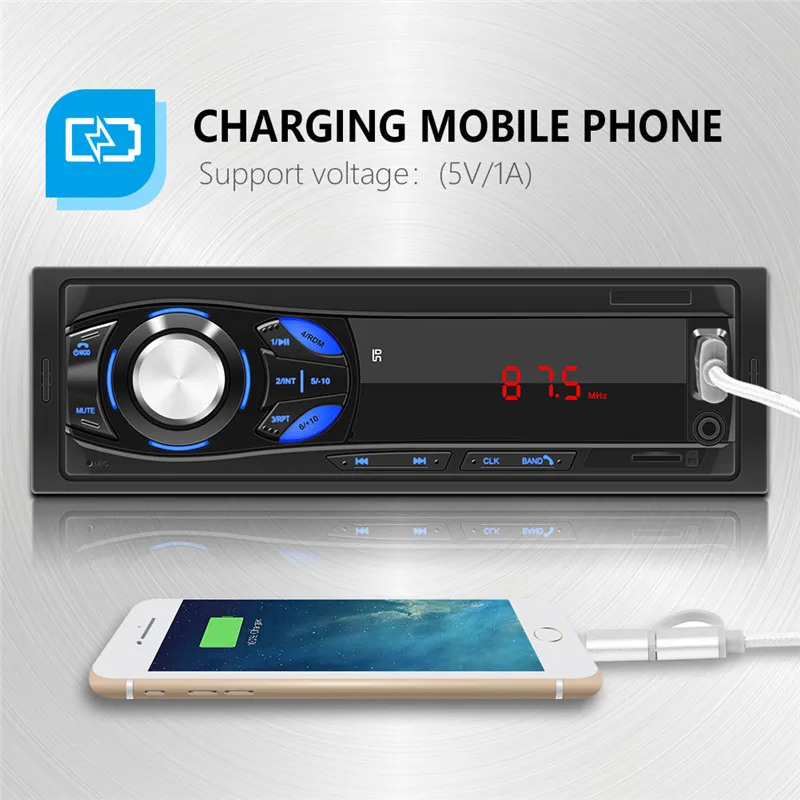 Autoradio Car Radio Stereo Bluetooth FM Aux Input Wireless Audio Receiver TF USB 12V In-dash 1 din Audio MP3 Multimedia Player