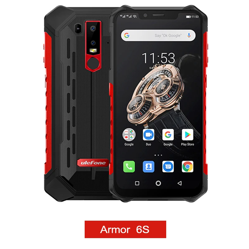 Ulefone Armor 6S глобальная версия водонепроницаемый IP68 OTG NFC мобильный телефон Otca-core Android 9,0 6 гб 128 гб беспроводной зарядки смартфон - Цвет: Armor 6S Red