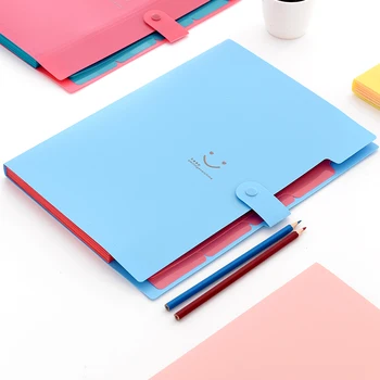 

Candy Color Document Bag Smile Face A4 File Folder Expanding Wallet Bill Folders For Documents 6 Kawaii Carpetas
