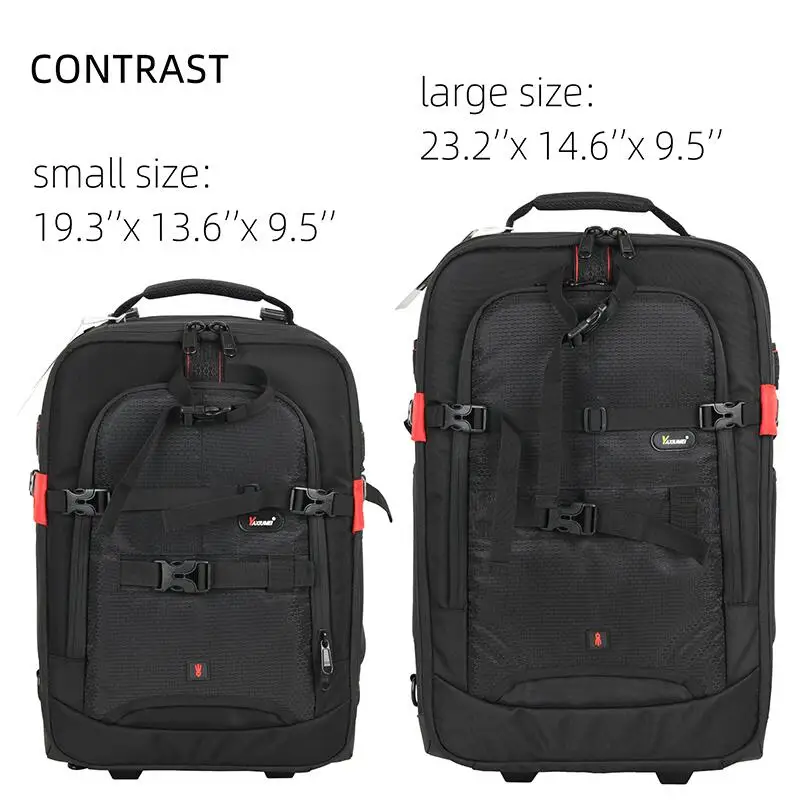 

T&FOTOP Professional DSLR CameraTrolley Suitcase Bag Video Photo Digital Camera Luggage Travel Trolley Backpack on Wheels