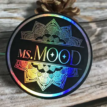 

100PCS Silver Laser Customized Text Logo, Holographic Sticker,Person Stickers ,Custom You compay logo Lables,Label Adhesive