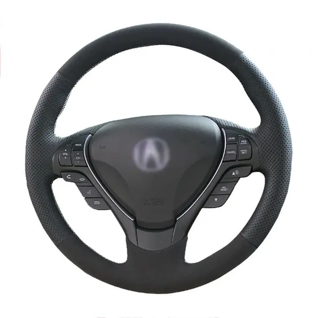 Upgrade your cars interior with the For Acura TL ILX RDX ZDX Top Leather Steering Wheel Hand-stitch on Wrap Cover