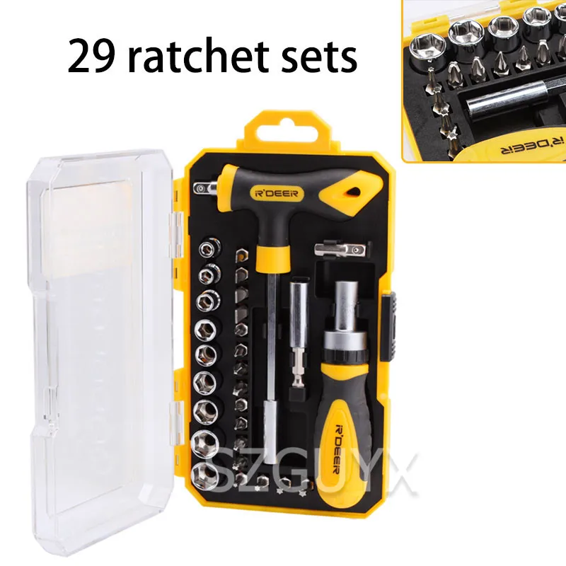 

Chrome vanadium steel multi-specification screwdriver set Magnetic ratchet kit 29 pcs ratchet screwdriver set Sleeve