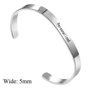 

TB-173 Stainless Steel Custom Bracelet Free Engrave Fashion Gold Silver Color Cuff Bracelet for Women Lovers Gift