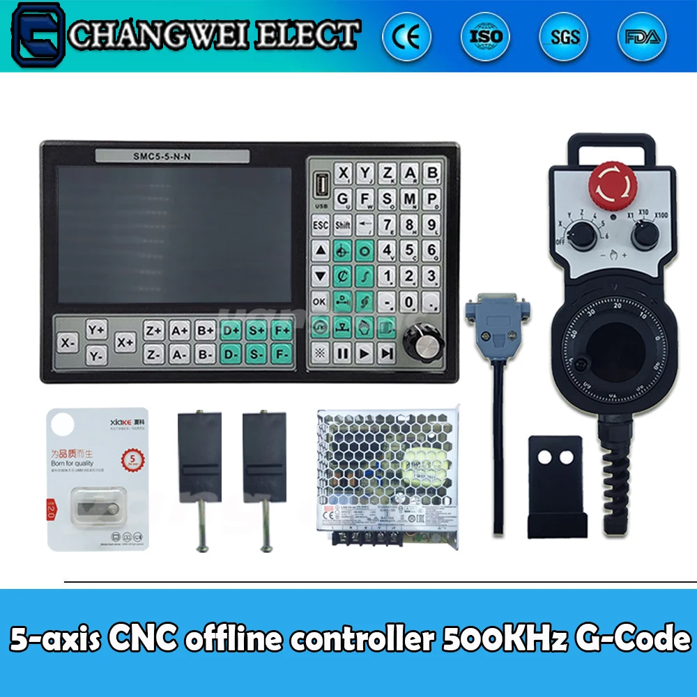 Флэш-контроллер USB CNC 5-осевой Автономный аппарат 3 500 кГц G-код 7-дюймовый большой