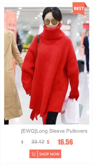 [EWQ] осеннее новое платье-свитер с v-образным вырезом и поперечным Ремешком, с длинным рукавом, плюс размер, Длинные пуловеры в Корейском стиле, вязаные женские платья, QL246
