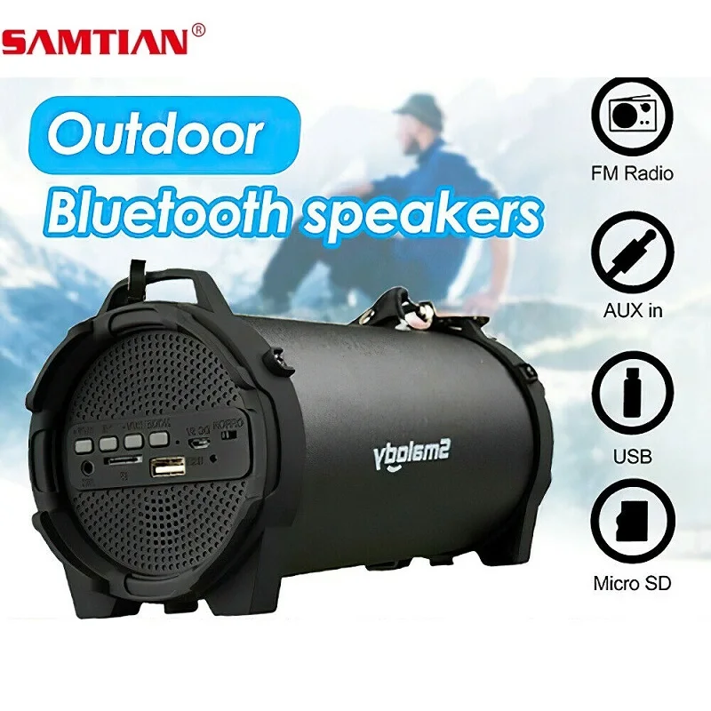 SAMTIAN bluetooth динамик Портативная Беспроводная колонка сабвуфер стерео звуковая TF