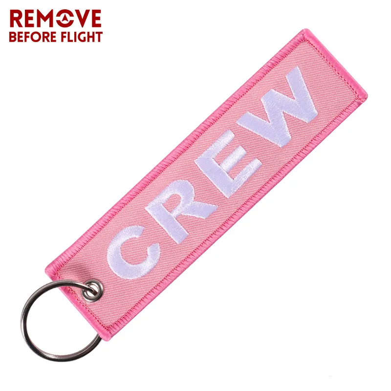 Fashion Jewelry Crew Keychain OEM Motorcycle Keychains llaveros Luggage Tag Embroidery Crew Key Ring Chain for Aviation Gifts (01)