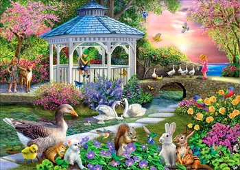 

DIY Kids Visit Zoo Full Drill Diamond Painting Cross Stitch Needlework Diamond Mosaic Round Home Decor Diamond Embroidery