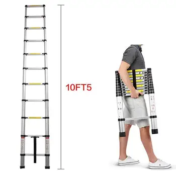 

Fast Ship 3.2m Multifunction Retractable Telescopic Extension Ladder Thick Aluminum Folding Telescoping Ladder Household Ladder