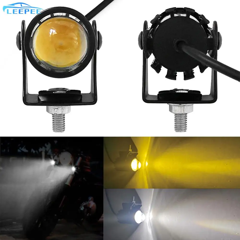 

Dual Color ATV Driving for Cafe Racer Light Universal Scooter Projector Lens Motorcycle LED Headlight Auxiliary Spotlight Lamp