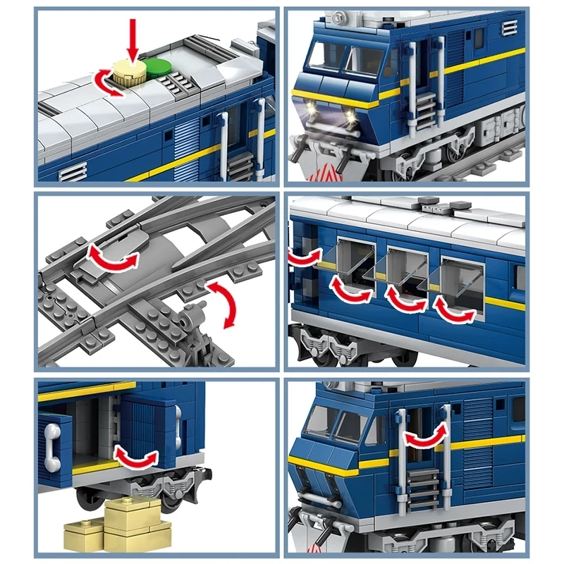 Ensemble de blocs de construction de train de ville électrique pour  enfants, briques de bricolage, batterie à module élevé 62, rail de fret,  cadeau de Noël, jouets pour garçons - AliExpress