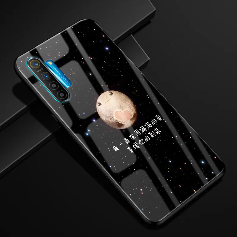 04 Для OPPO Realme XT чехол PC Пластиковый стеклянный чехол для телефона черный ТПУ бампер чехол для OPPO Realme X2 Realme XT чехол для Realme X2 X T - Цвет: 04