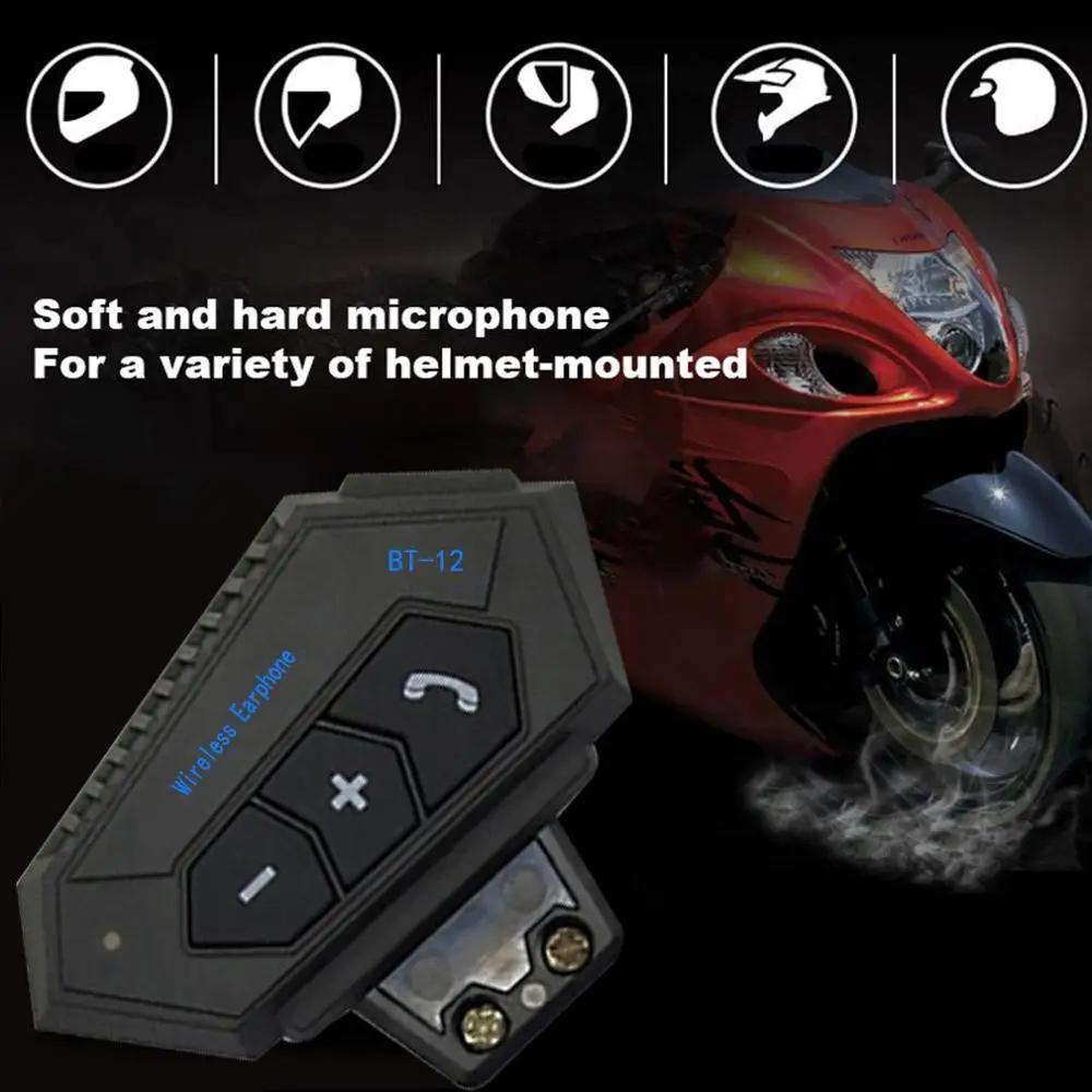 Helmet Headphone Motorcycle Earphone Motor Bike V4 2 Intercom Noise Reduction Headset Microphone Mic