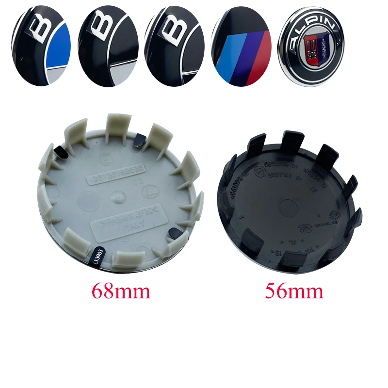 100pcs 68mm 56mm Car Wheel Center Hub Cap Auto Rim Covers For BMW E36