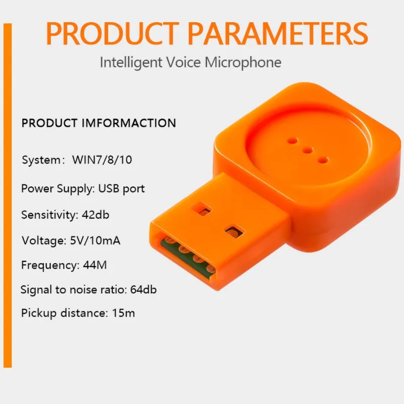 Портативный Умный конденсаторный микрофон с голосовым управлением, usb-переводчик, всенаправленный микрофон для компьютерной конференции