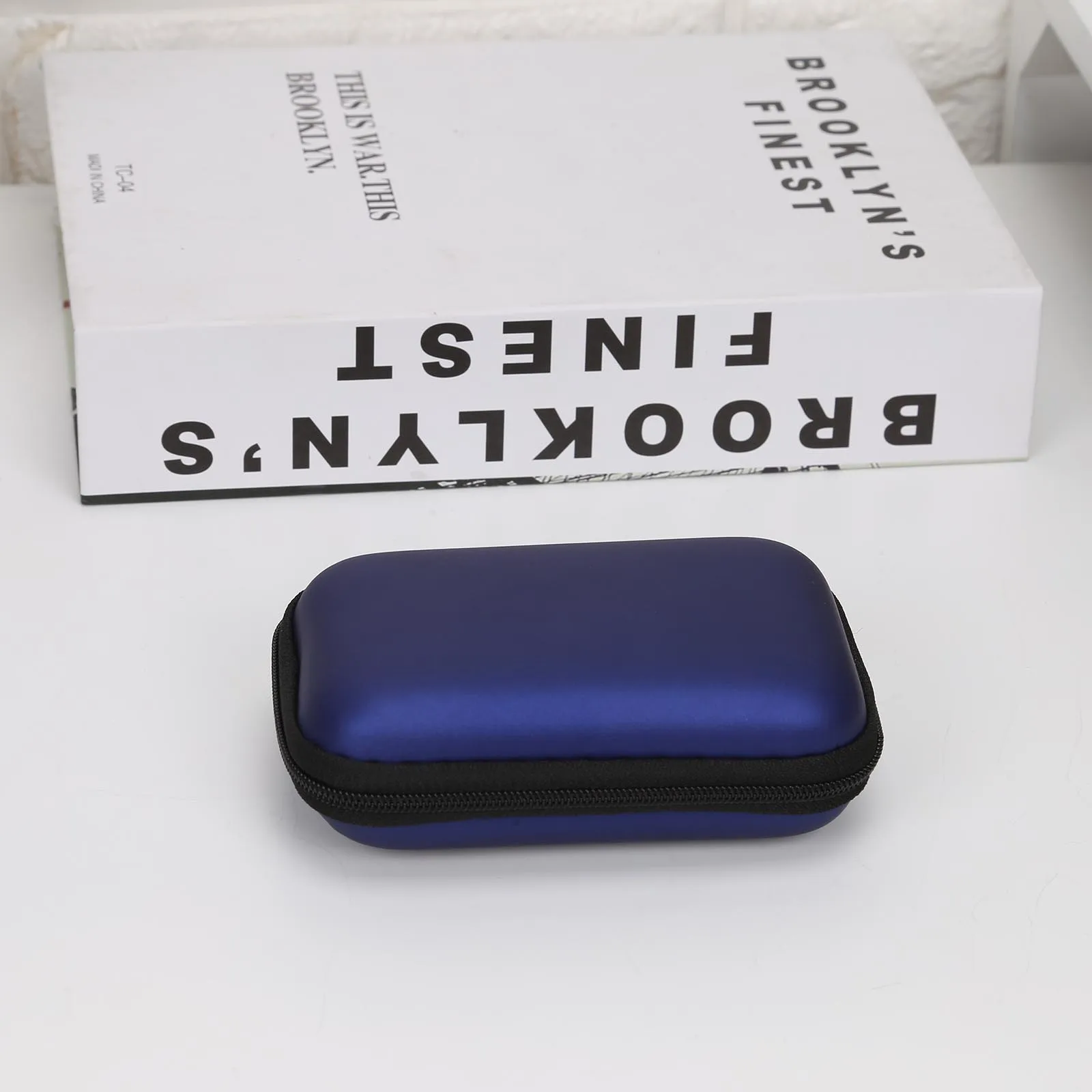 navyblue Портативный мини кошелек кошельки для монет Наушники Молния проводные наушники чехол Usb сумка для проводов Органайзер Carte наушники женский чехол сумка - Цвет: navyblue