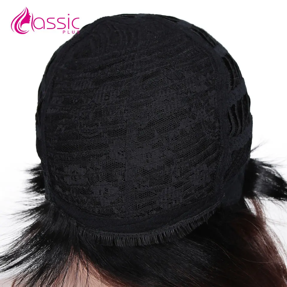 Classic Plus14" Synthetic Wigs For Black Women Short Straight For Black Women Heat Resistant 3 Color Nature Wig African American