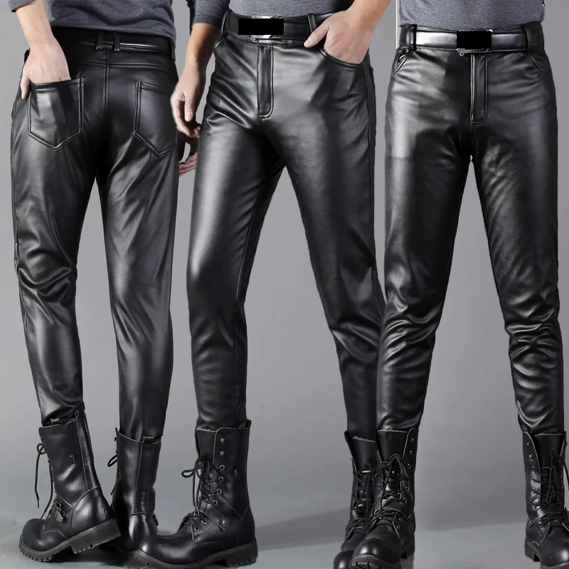 Skinny Fit Leather Trousers