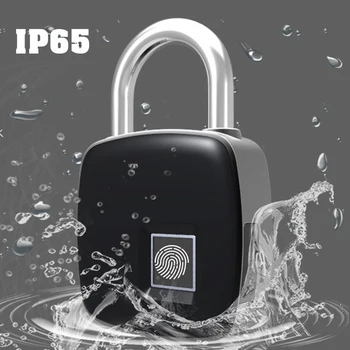 

Keyless Electronic Fingerprint lock USB Rechargeable Intelligent IP65 Waterproof Anti-theft Security Padlock Door luggage lock
