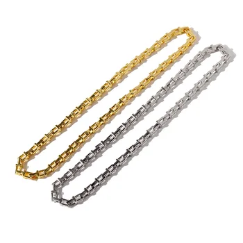 

Punk Style T Chain Necklace for Women New Fashion Simple Metal Elements Golden Thick Statement Necklace Women Jewelry