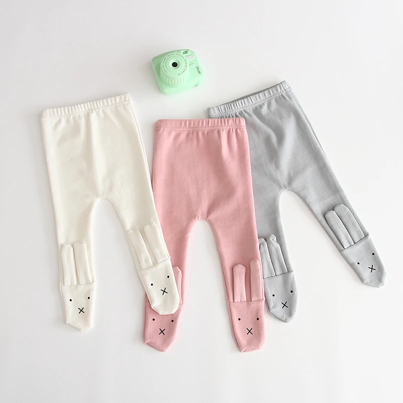 Штаны для новорожденных девочек с 3D рисунком кролика колготки леггинсы малышей