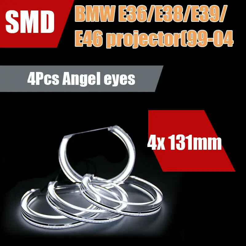 

DTM Style LED Angel Eyes DRL Halo Lights For BMW 3 Series E38 E46 M3/E39/E36 Halogen Xenon Projector Headlight Accessories Tunin