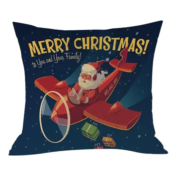 

Christmas Print Pillow Case Flax Pillowcase Sofa Car Cushion Cover Home Decor cojines sofa decoracion elegante подушки декор