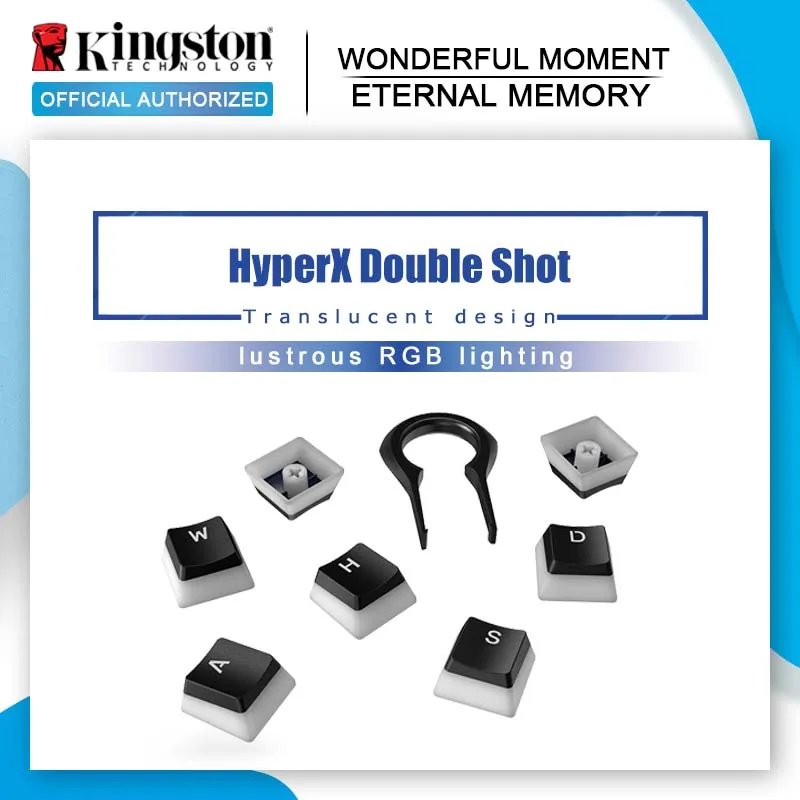 

Kingston HyperX Double Shot PBT Pudding Keycaps Full 104 Translucent Scrub keycap Compatible with HyperX mechanical keyboard