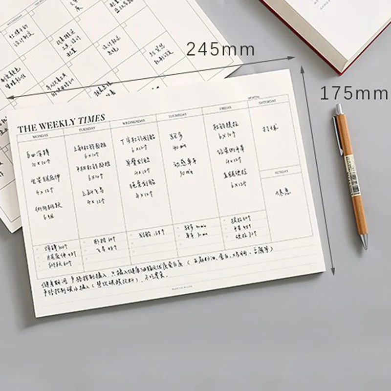 1 шт. простой бизнес-календарный план Блокнот Tearable Notepad To-Do Note Ежемесячный план Записные книги студенческие офисные принадлежности 60 листов