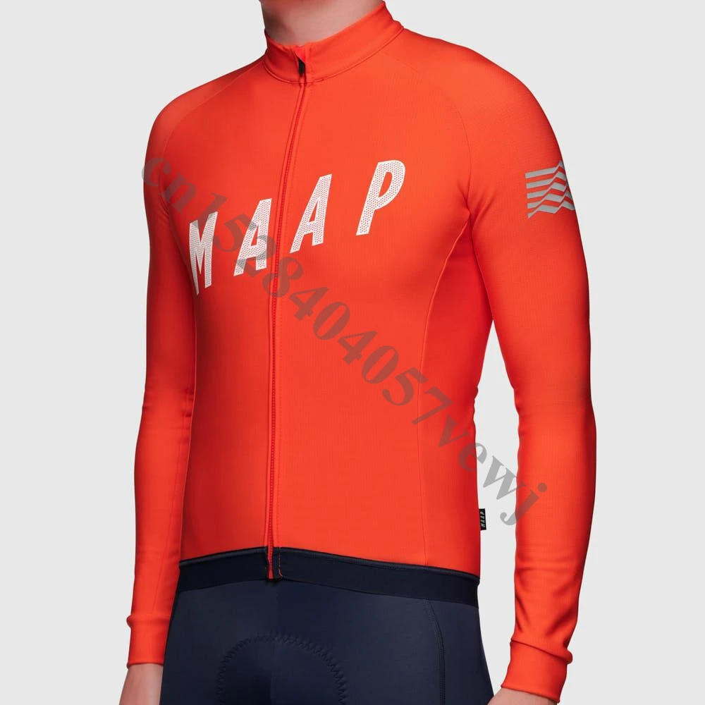 Зеленый MAAP New Autumn Spring Road Cycling Jersey Mans Long Sleeve Mountain Racing Bicycle Clothing Maillot Ropa Ciclismo Hombre C - Цвет: Зеленый