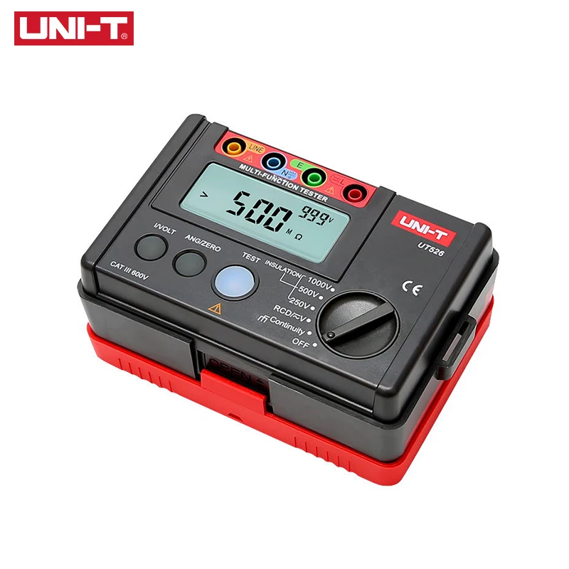 UNI-T UT526 Многофункциональный Электрический измеритель защиты от утечки RCD 1000 в вольтметр Низкое Сопротивление изоляции тестер Ом метр
