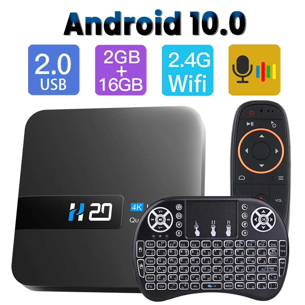ТВ-приставка HONGTOP Android TV Box Ultra HD 10 0 HDR 2 ГБ 16 Wi-Fi Google Play Store Смарт медиаплеер |