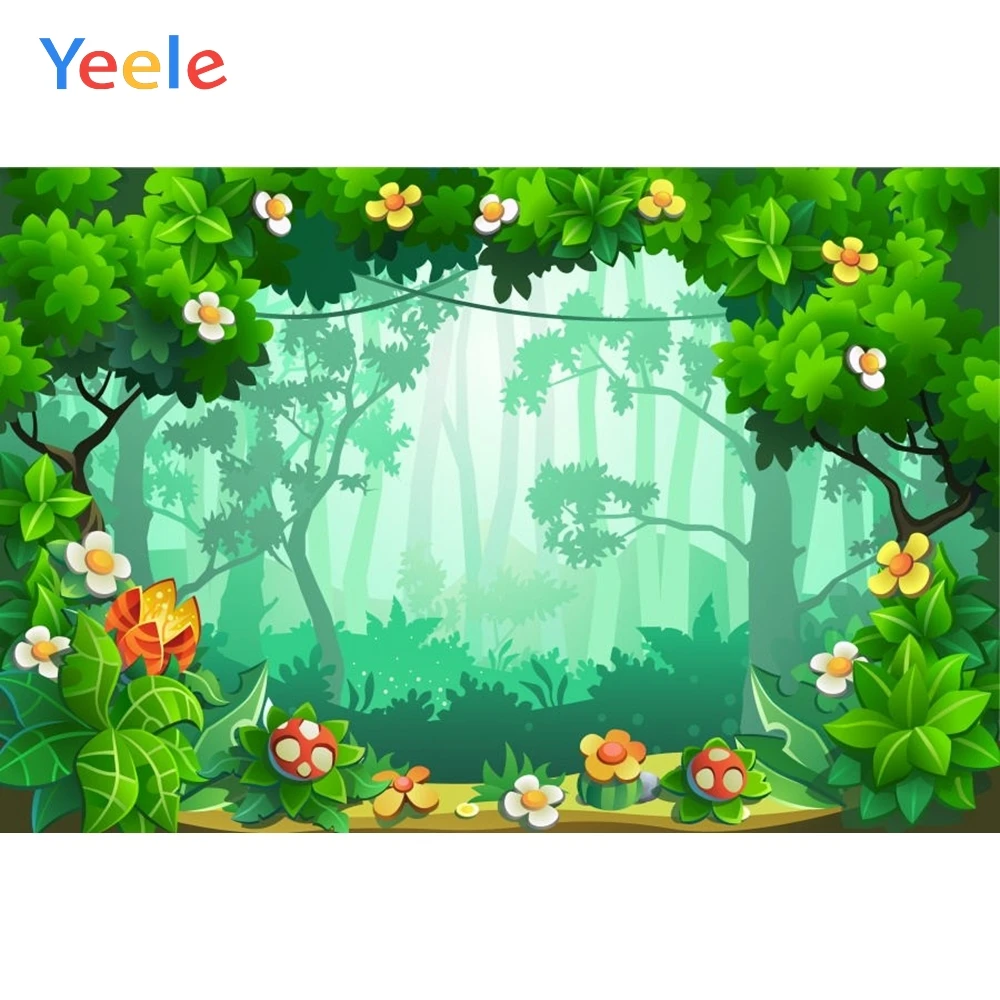 

Fairy Tale Wonderland Forest Green Screen Backdrop Newborn Baby Shower Kids Portrait Photography Background For Photo Studio