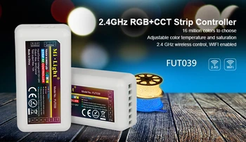 

Mi Light FUT039 Wireless 2.4G 4-Zone RF Wireless RGB+CCT LED Controller Dimmer for Flexible 5050 RGB RGBW RGBCW Led Strip Lights