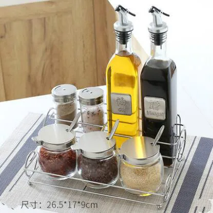 Масло для кухни приспособления для бутылок, бутылочка для заправки специй, ящик для кухни, хранилище специй, баночки для бутылок, PP, набор солевых перечница pf90521 - Цвет: set 2