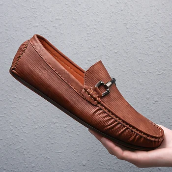 

Hot Loafers Flats Men Shoes Big Size Men Rubber Soles Casual Shoes Black Blue Slip On Casual Sneakers Luxury Brand Original Shoe