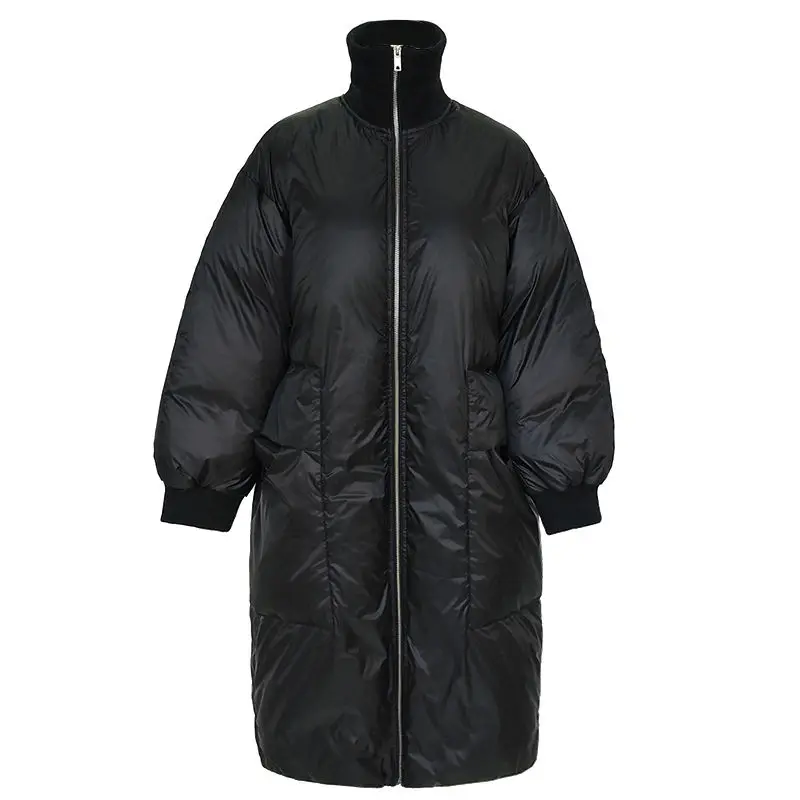 Новое негабаритное пальто женская желтая водолазка длинная осенне-зимняя куртка женская утепленная парка Mujer пуховая хлопковая куртка женская C5754