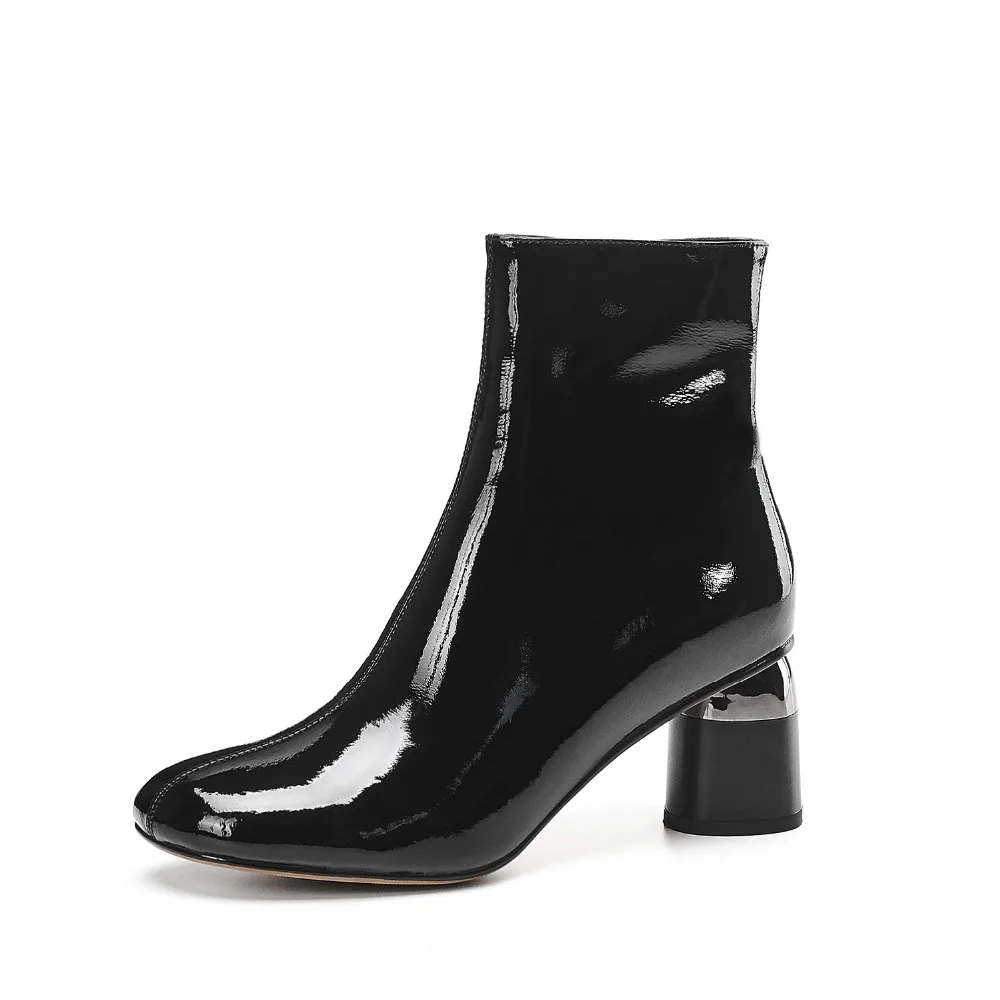 MORAZORA/Новинка года; Модные женские брендовые ботинки из натуральной кожи; Простые ботильоны наивысшего качества с квадратным носком; цвет черный, белый; большие размеры 33-41