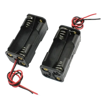 

4 x AAA Battery Holder Storage Case Box Back to Back 4 Slots AAA Batteries With Wire Leads for DIY Power Bank Battery Container