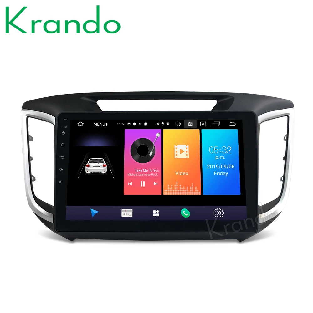 Flash Deal Krando Android 9.0 10.1" IPS Big Screen Full touch car Navigation system for Hyundai IX25 radio player gps 1
